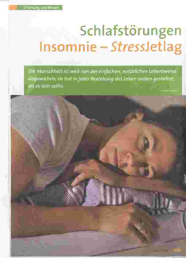 Vorschauseite 1: Schlafstörungen Insomnie SiressJetlag