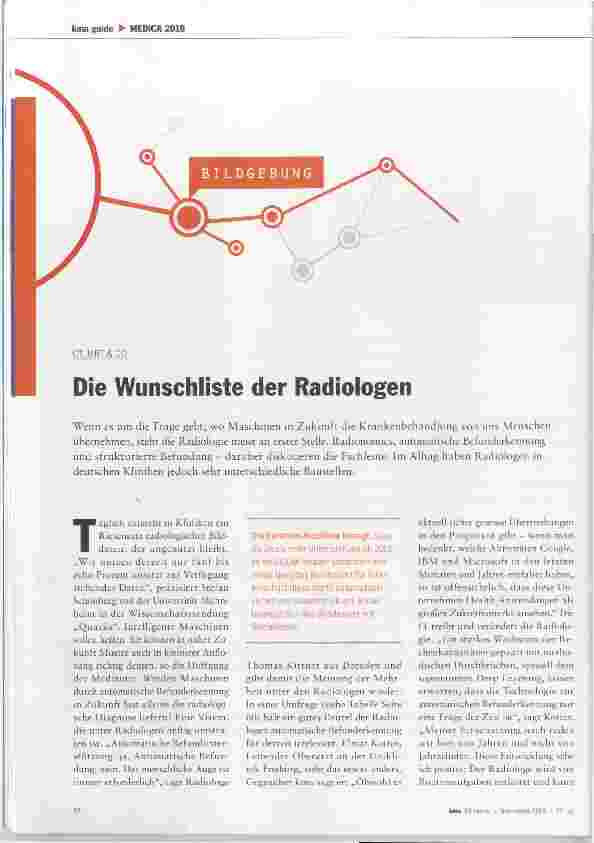 Vorschauseite 1: Die Wunschliste der Radiologen