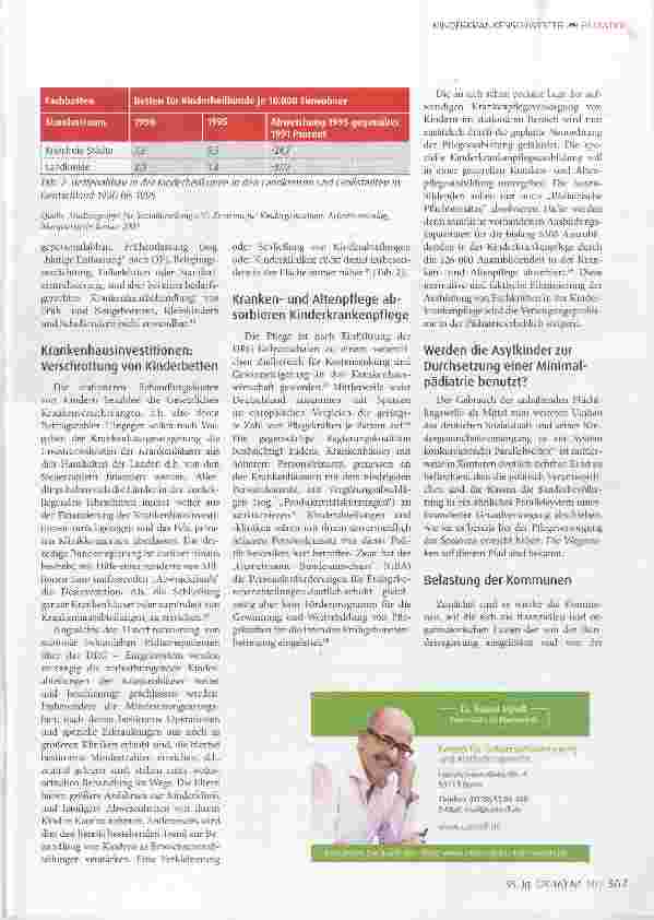 Vorschauseite 3: Fluchtzuwanderung und Pädiatrieversorgung Anforderungen an die Infrastruktur und die Finanzierung der Kinderund Jugendmedizin in Deutschland (Teil 2)