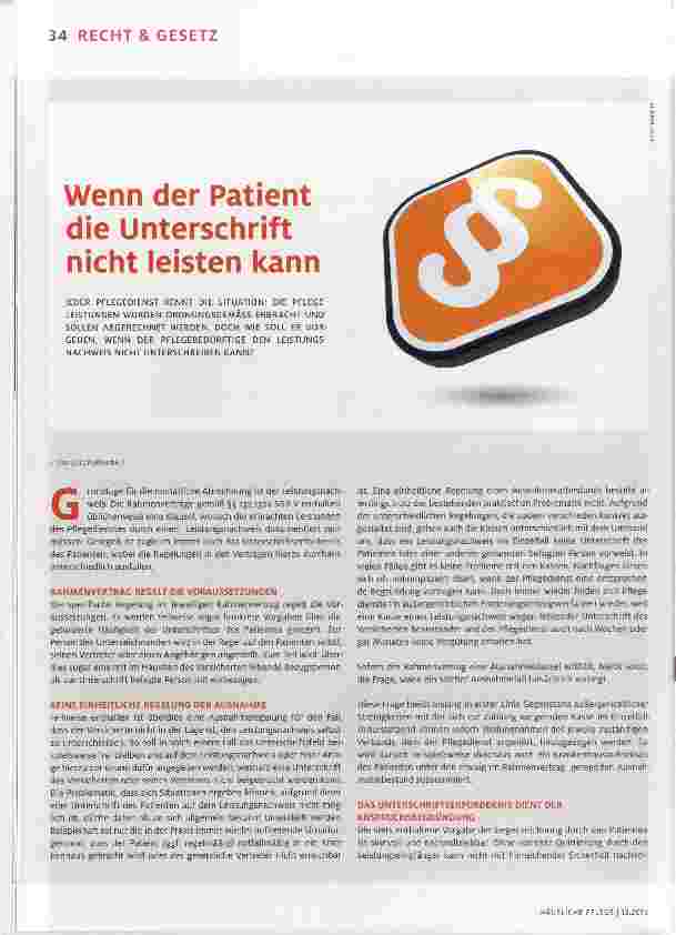 Vorschauseite 1: Wenn der Patient die Unterschrift nicht ieisten kann