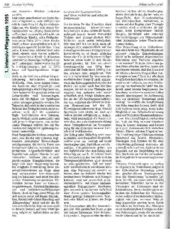 Vorschauseite 3: Zu früh geboren - maximal therapiert - behindert. Wie gehen wir - Pflegepersonal, Ärzte, Eltern - damit um?