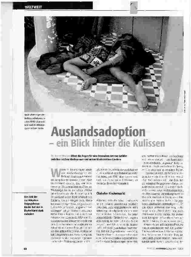 Vorschauseite 1: Auslandsadoption - ein Blick hinter die Kulissen