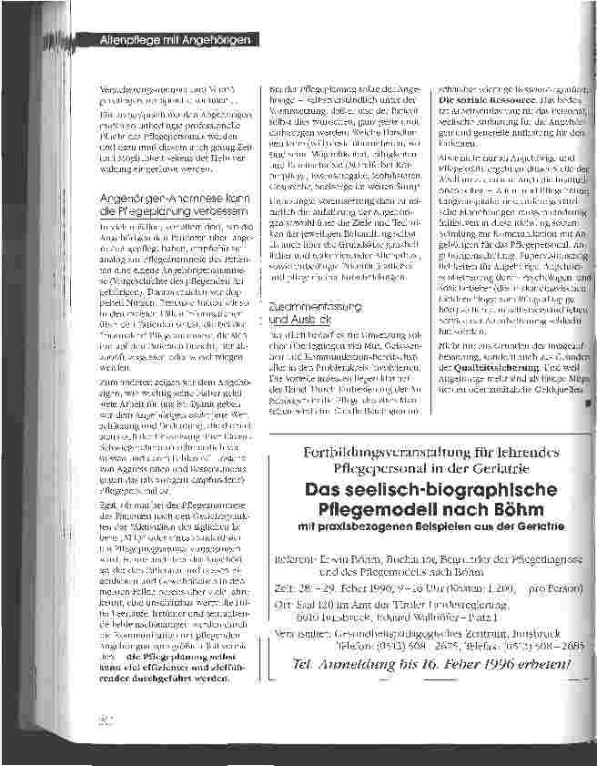 Vorschauseite 3: Die vergessene Ressource Chancen und Möglichkeiten durch Einbeziehen der Angehörigen in die stationäre Pflege alter Menschen
