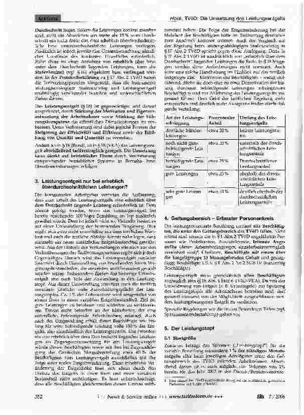 Vorschauseite 3: TVöD: Die Umsetzung des Leistungsentgelts im kommunalen Bereich - Teil 1