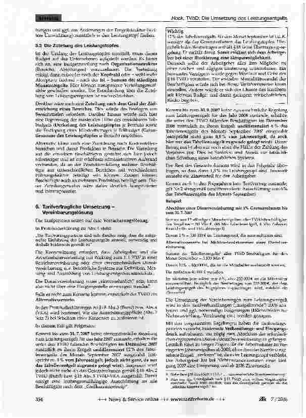Vorschauseite 5: TVöD: Die Umsetzung des Leistungsentgelts im kommunalen Bereich - Teil 1