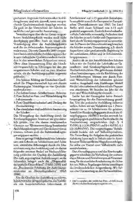 Vorschauseite 2: Mitgliederinformation - Ausbildungsfinanzierung und Qualitätsstandards in den Pflegefachberufen
