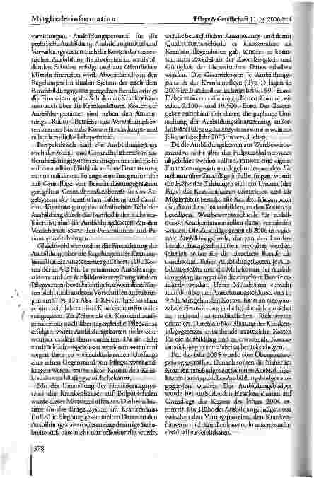 Vorschauseite 4: Mitgliederinformation - Ausbildungsfinanzierung und Qualitätsstandards in den Pflegefachberufen