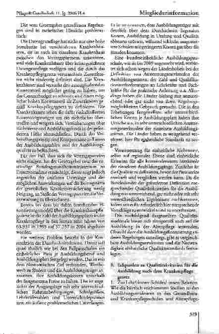 Vorschauseite 5: Mitgliederinformation - Ausbildungsfinanzierung und Qualitätsstandards in den Pflegefachberufen