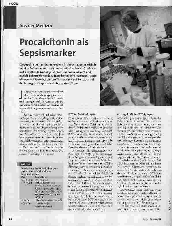 Vorschauseite 1: Procalcitonin als Sepsismarker