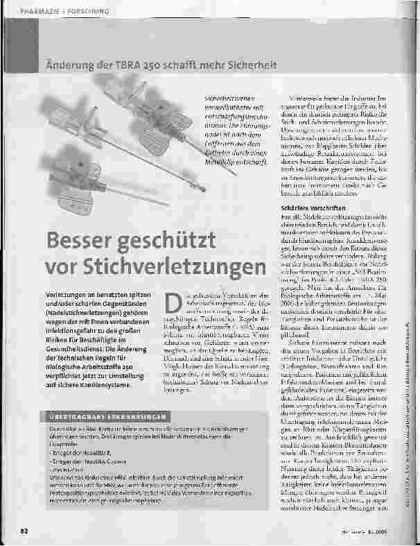 Vorschauseite 1: Besser geschützt vor Stichverletzungen
