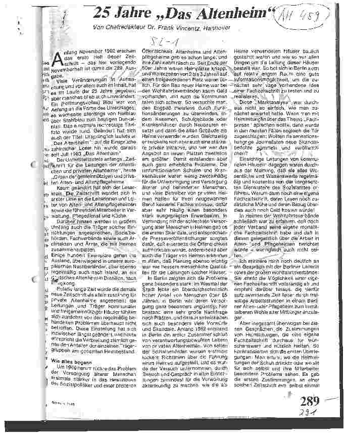 Vorschauseite 1: 25 Jahre Das Altenheim