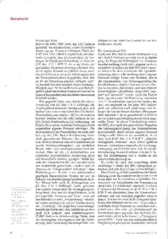 Vorschauseite 3: Dürfen Honorarärzte Hauptleistungen im Krankenhaus erbringen?