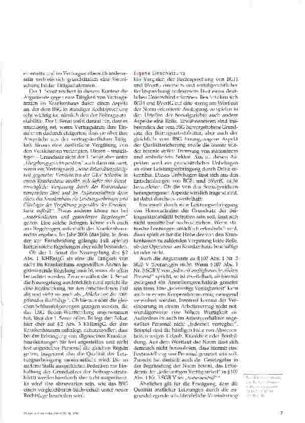 Vorschauseite 4: Dürfen Honorarärzte Hauptleistungen im Krankenhaus erbringen?