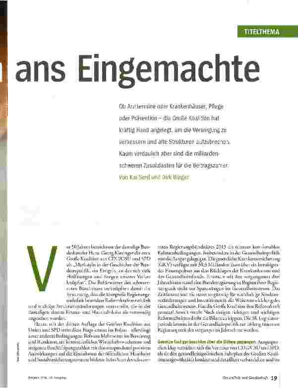 Vorschauseite 2: Reformen gehen ans Eingemachte