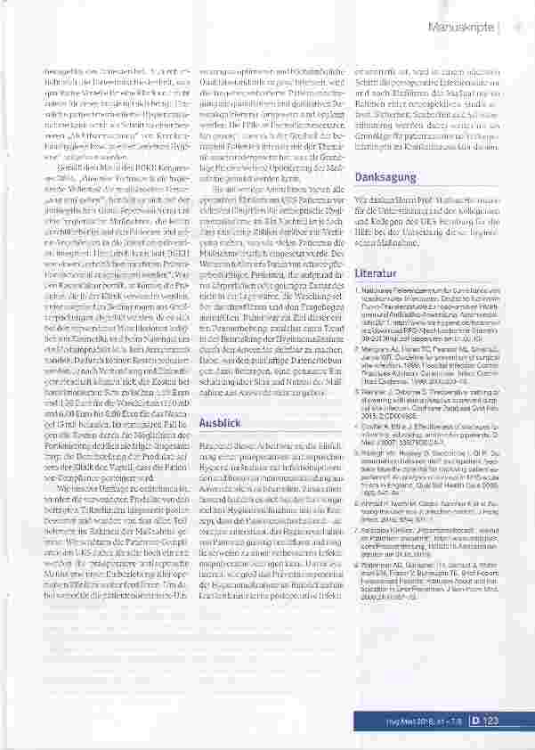 Vorschauseite 4: Präoperative antiseptische Waschung Beurteilung einer patientenorientierten hygienischen Maßnahme aus Sicht des Anwenders