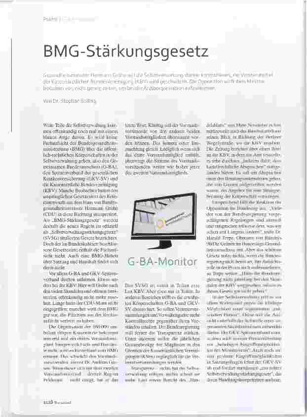 Vorschauseite 1: BMG-Stärkungsgesetz