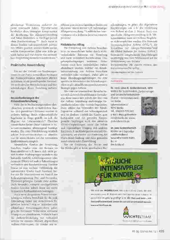 Vorschauseite 6: Krankheitsentstehung und Primärprävention von Asthma bronchiale