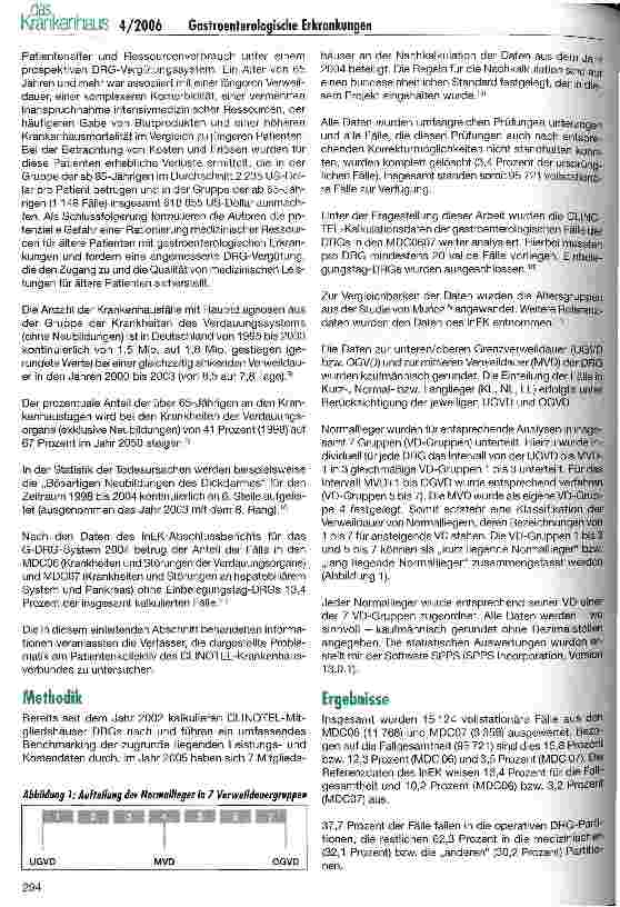 Vorschauseite 2: Alter, Schweregrad und Fallkosten bei gastroenterologischen Erkrankungen
