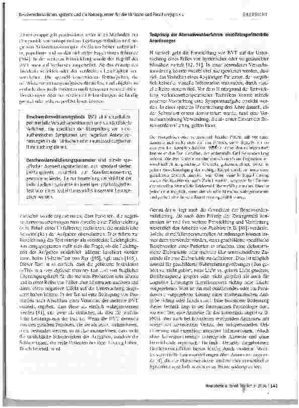 Vorschauseite 3: Beschwerdenvalidierungstests und die Konsequenzen für die klinische und Forschungspraxis