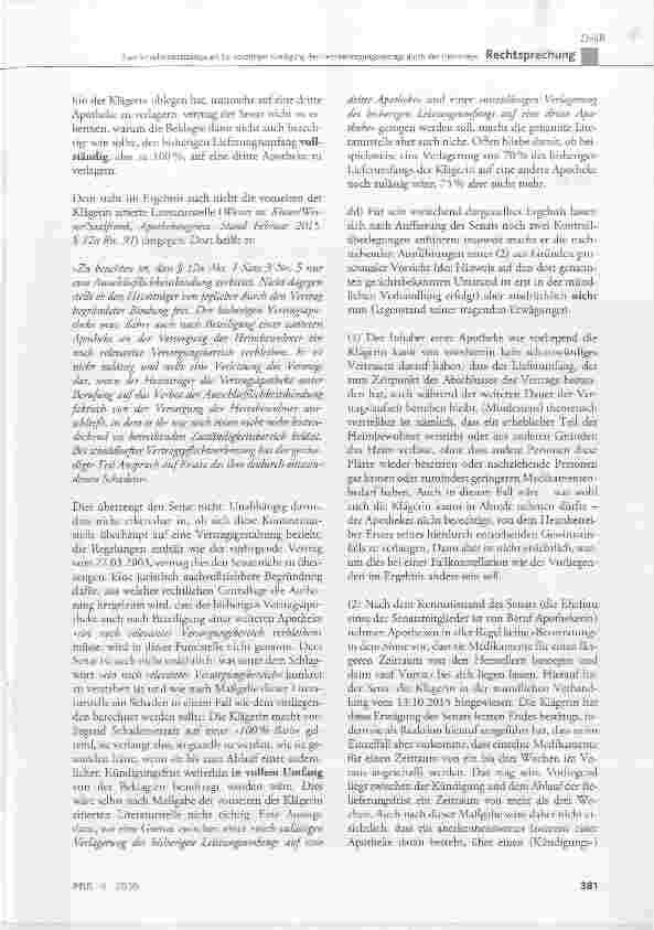 Vorschauseite 4: Zum Schadensersatzanspruch bei vorzeitiger Kündigung des Heimversorgungsvertrags durch den Heimträger