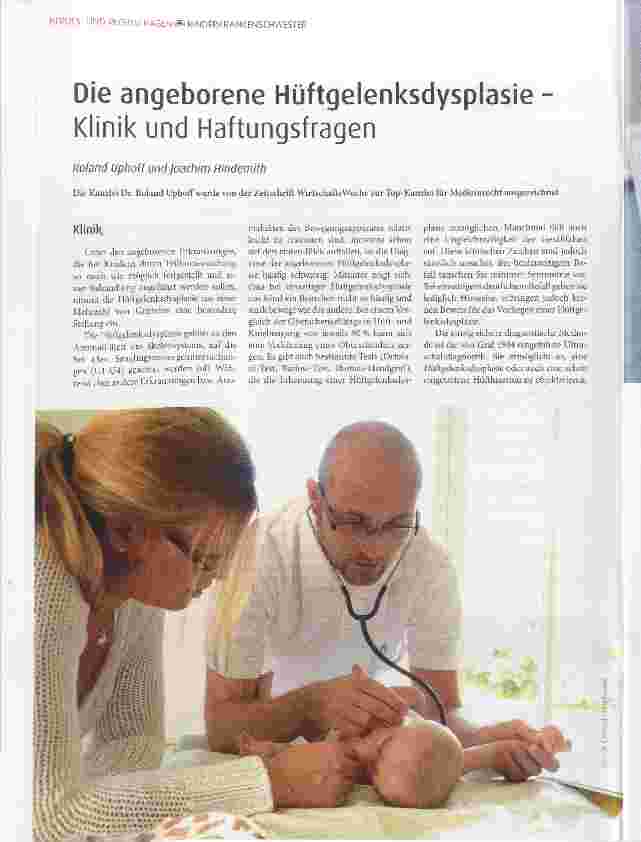 Vorschauseite 1: Die angeborene Hüftgelenksdysplasie Klinik und Haftungsfragen