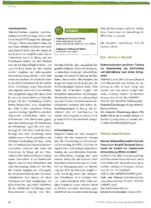 Vorschauseite 3: Cochrane-Update 2 2016