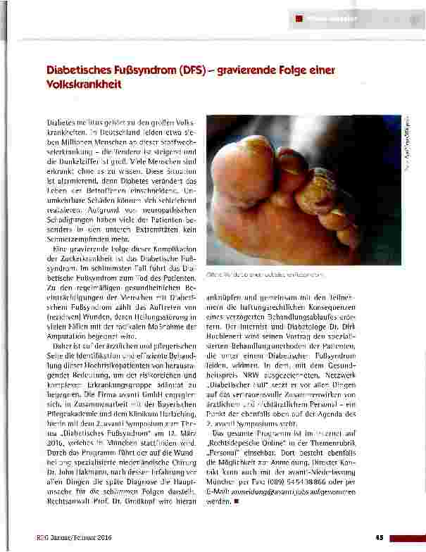 Vorschauseite 1: Diabetisches Fußsyndrom (DFS) - gravierende Folge einer Volkskrankheit