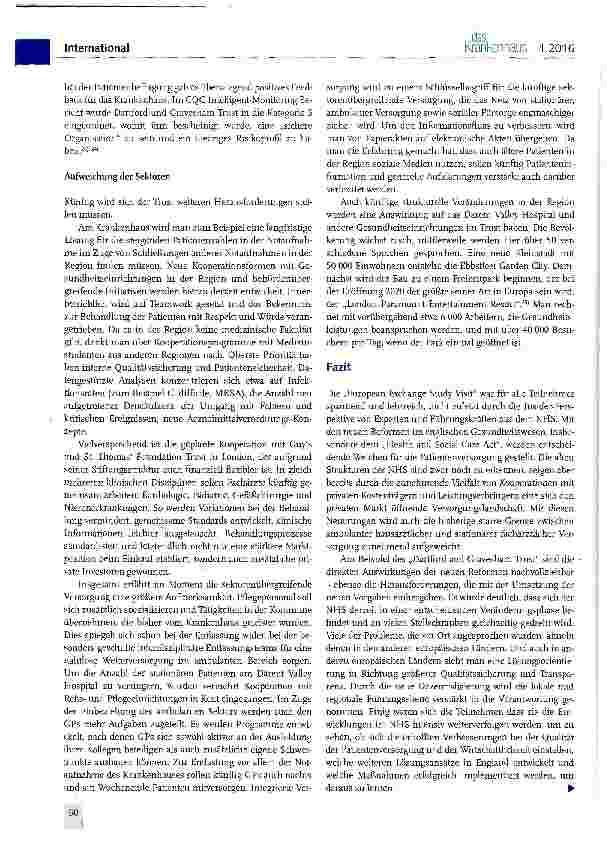 Vorschauseite 6: Der englische NHS im Wandel: Mehr Qualitätssicherung und Transparenz