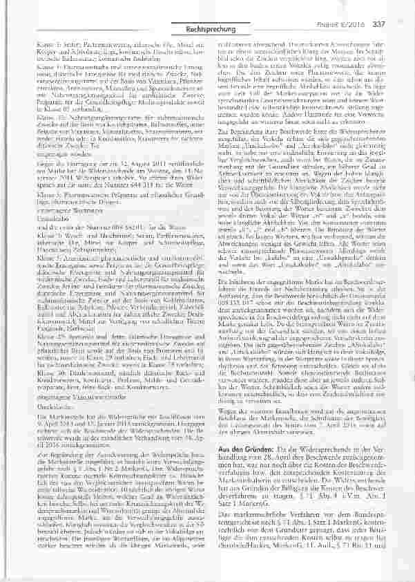 Vorschauseite 2: Kostenauferlegung bei fehlender Zeichenähnlichkeit Afrokulabo/Umkaloabo