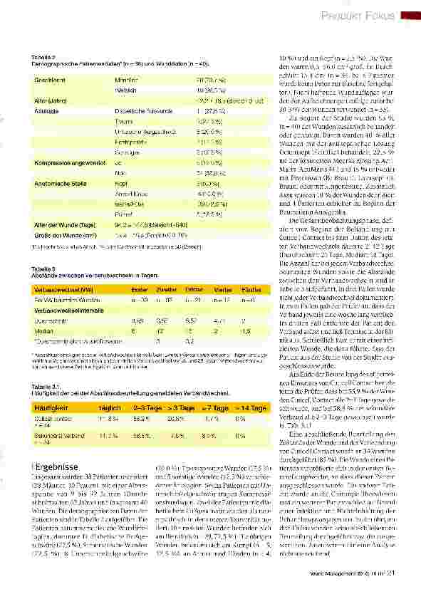 Vorschauseite 3: Cuticell Contact in der täglichen Praxis - multizentrische klinische Bewertung einer Silikonwundauflage