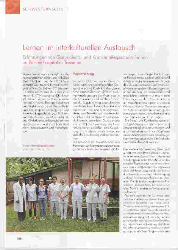 Vorschauseite 1: Lernen im interkulturellen Austausch Erfahrungen von Gesundheitsund Krankenpflegeschüler/-innen im Partnerhospital in Tansania