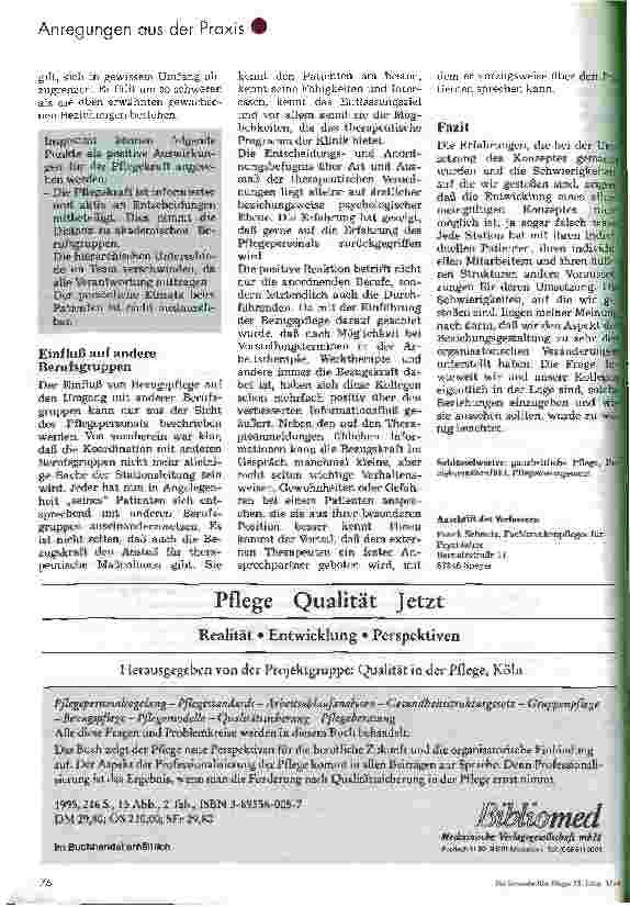 Vorschauseite 4: Einführung der Bezugspflege auf einer psychiatrischen Langzeitstation Möglichkeiten, Schwierigkeiten, Grenzen