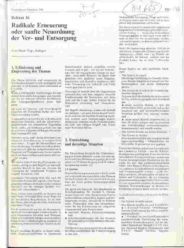 Vorschauseite 1: Radikale Erneuerung oder sanfte Neuordnung der Ver-und Entsorgung