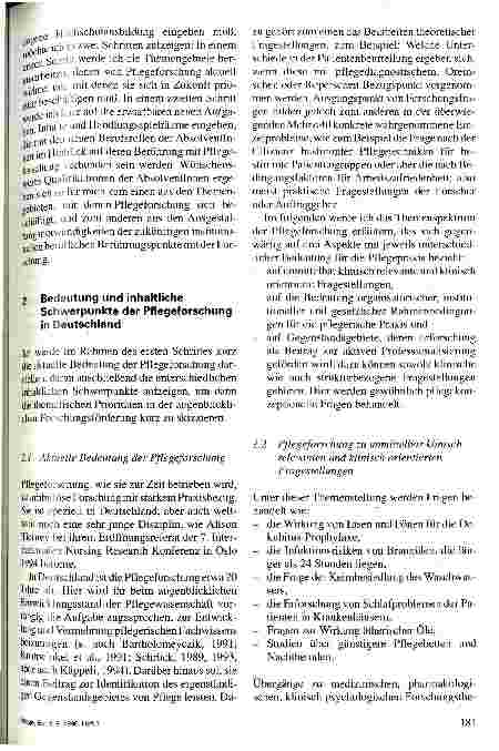 Vorschauseite 2: Der Umgang mit Pflegeforschung in den zukünftigen Berufsfeldern der AbsolventInnen der Pflegestudiengänge