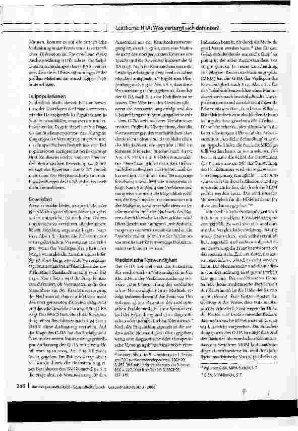 Vorschauseite 6: HTA in den Entscheidungsprozessen des IQWiG und G-BA