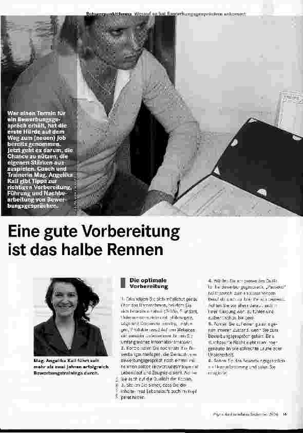 Vorschauseite 1: Eine gute Vorbereitung ist das halbe Rennen