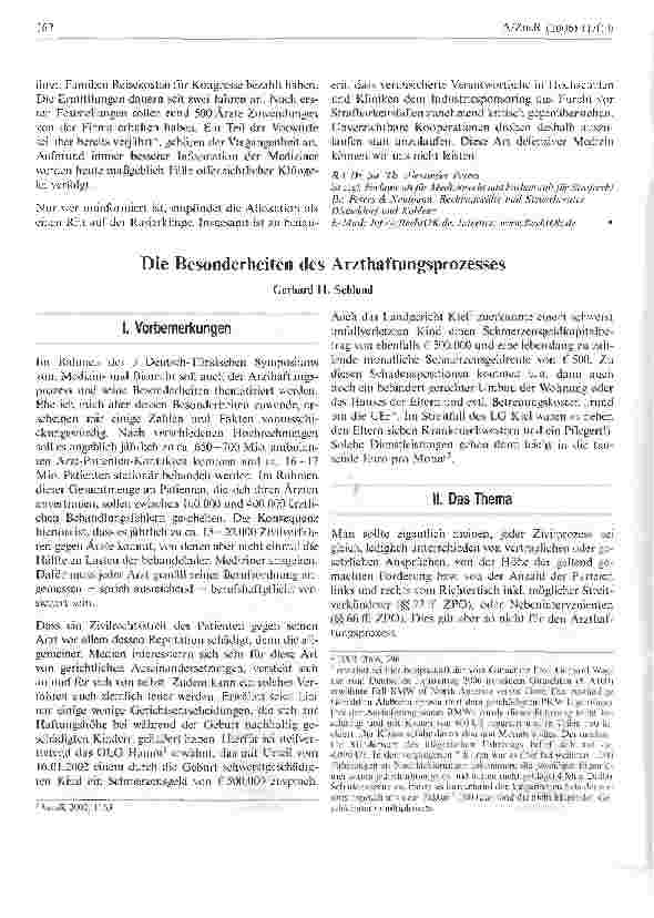 Vorschauseite 1: Die Besonderheiten des Arzthaftungsprozesses