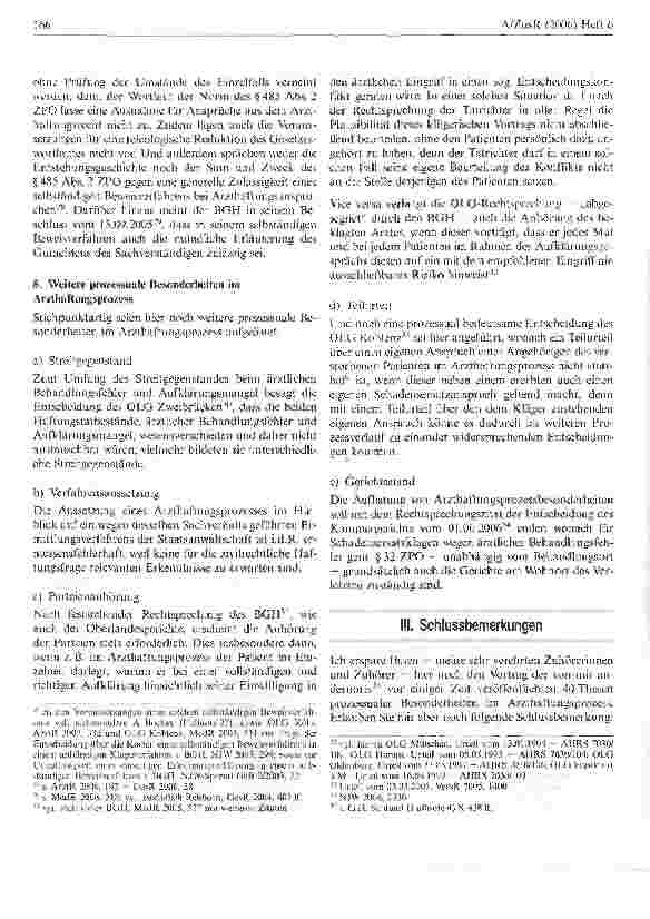 Vorschauseite 5: Die Besonderheiten des Arzthaftungsprozesses