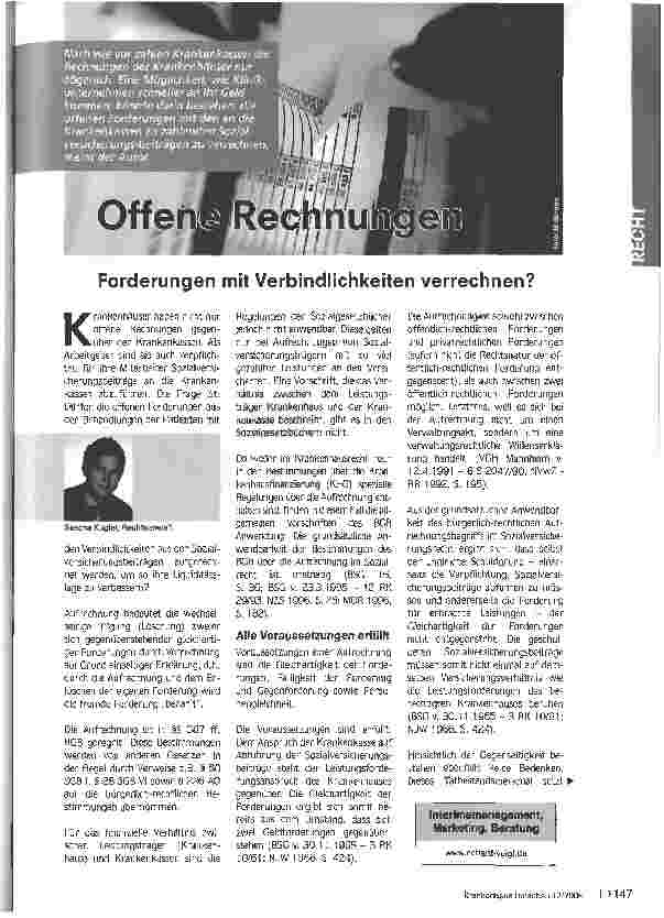 Vorschauseite 1: Offene Rechnungen