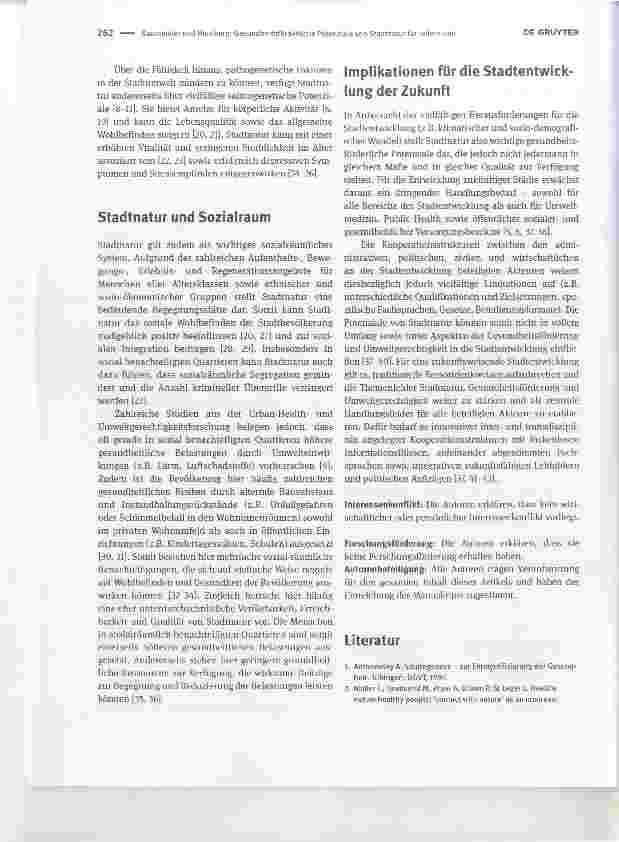 Vorschauseite 2: Gesundheitsförderliche Potenziale von Stadtnatur für jedermann