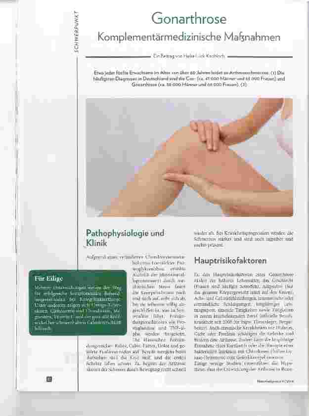 Vorschauseite 1: Gonarthrose Komplementärmedizinische Maßnahmen