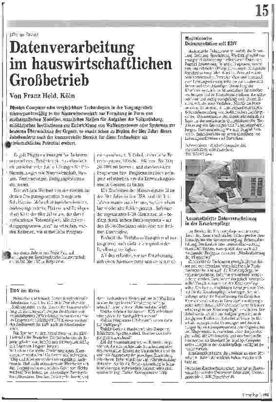 Vorschauseite 1: Datenverarbeitung im hauswirtschaftlichen Großbetrieb