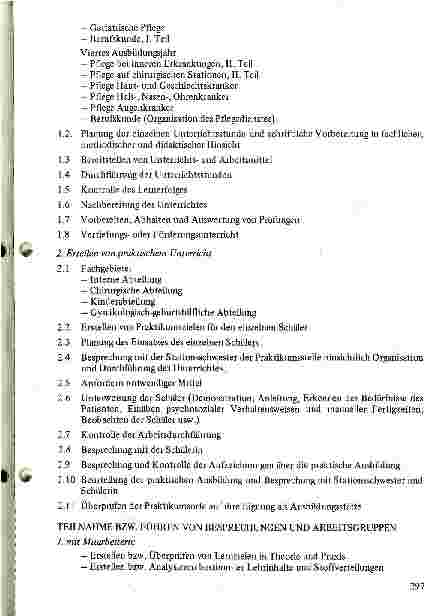 Vorschauseite 2: Stellenbeschreibung für Lehrschwestern
