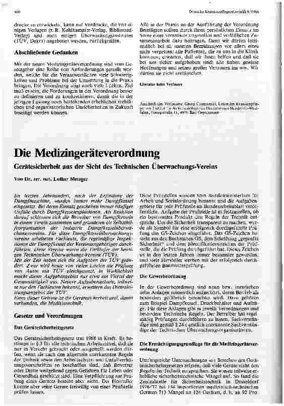Vorschauseite 6: Praktische Auswirkung der Medizingeräteverordnung - Erfahrungsbericht