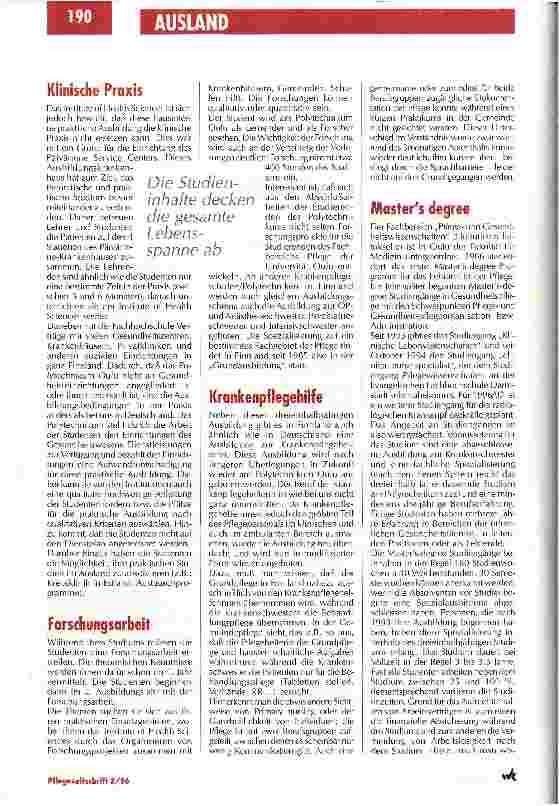 Vorschauseite 3: Forschung und Asministration sind Schwerpunkte der Studiengänge Pflegestudium in Finnland
