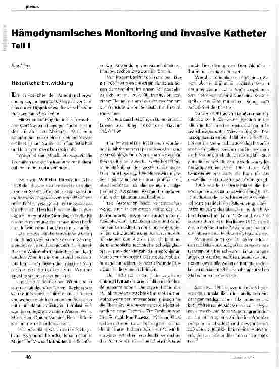 Vorschauseite 1: Hämodynamisches Monitoring und invasive Katheter Teil 1