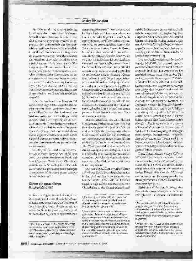 Vorschauseite 2: Die Risikobewertung von Kanzerogenen und die Wirkungsschwelle, Teil I