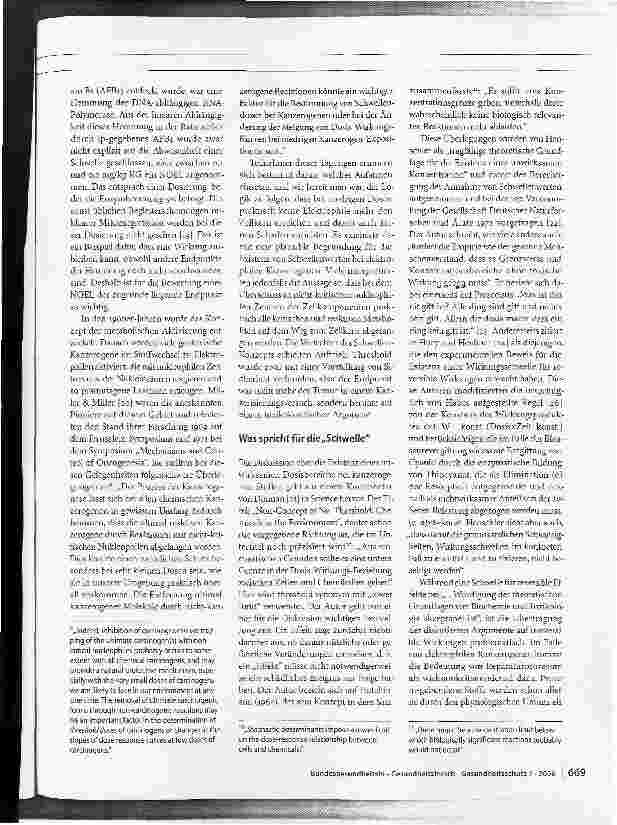 Vorschauseite 5: Die Risikobewertung von Kanzerogenen und die Wirkungsschwelle, Teil I