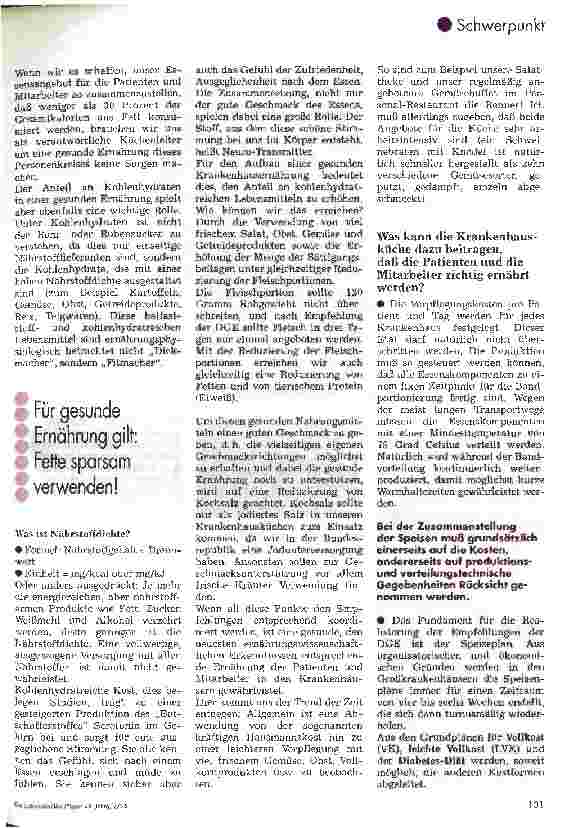 Vorschauseite 2: Aufbau einer ausgewogenen Krankenhaus-Ernährung