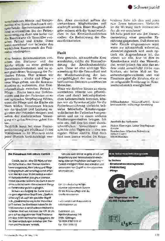 Vorschauseite 4: Aufbau einer ausgewogenen Krankenhaus-Ernährung